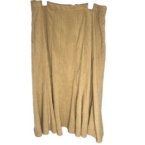 DRESSBARN Midi Skirt Fit & Flare Stretch Altered Waist Zip Womens 18 20 Beige